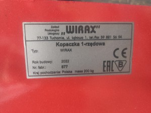 Картофелекопалка однорядная Wirax Виракс